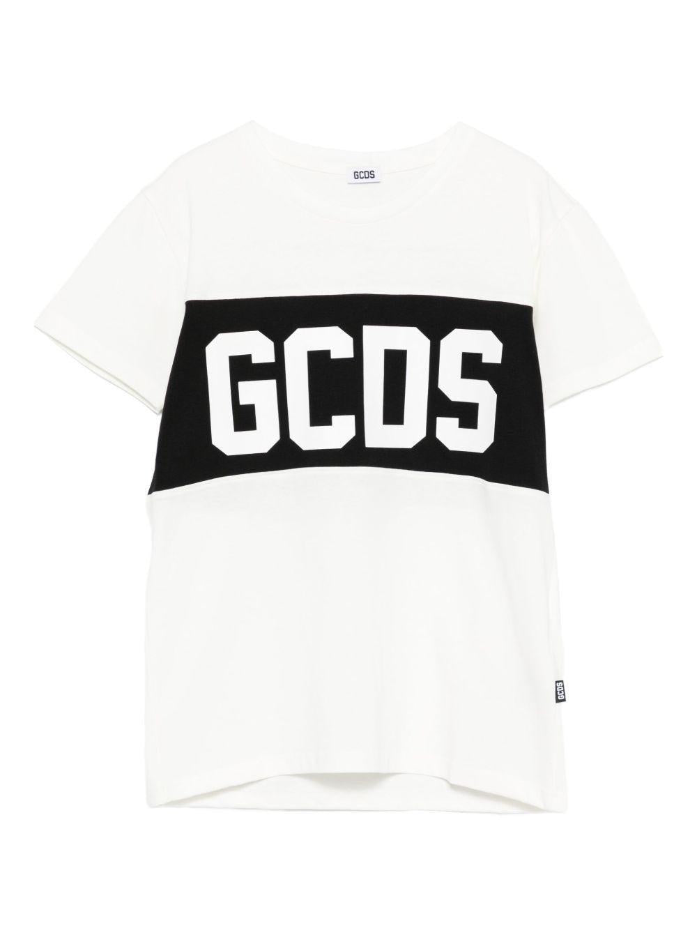 T-shirt con logo contrasto B2JU2329JF1 15 BONE GCDS 
