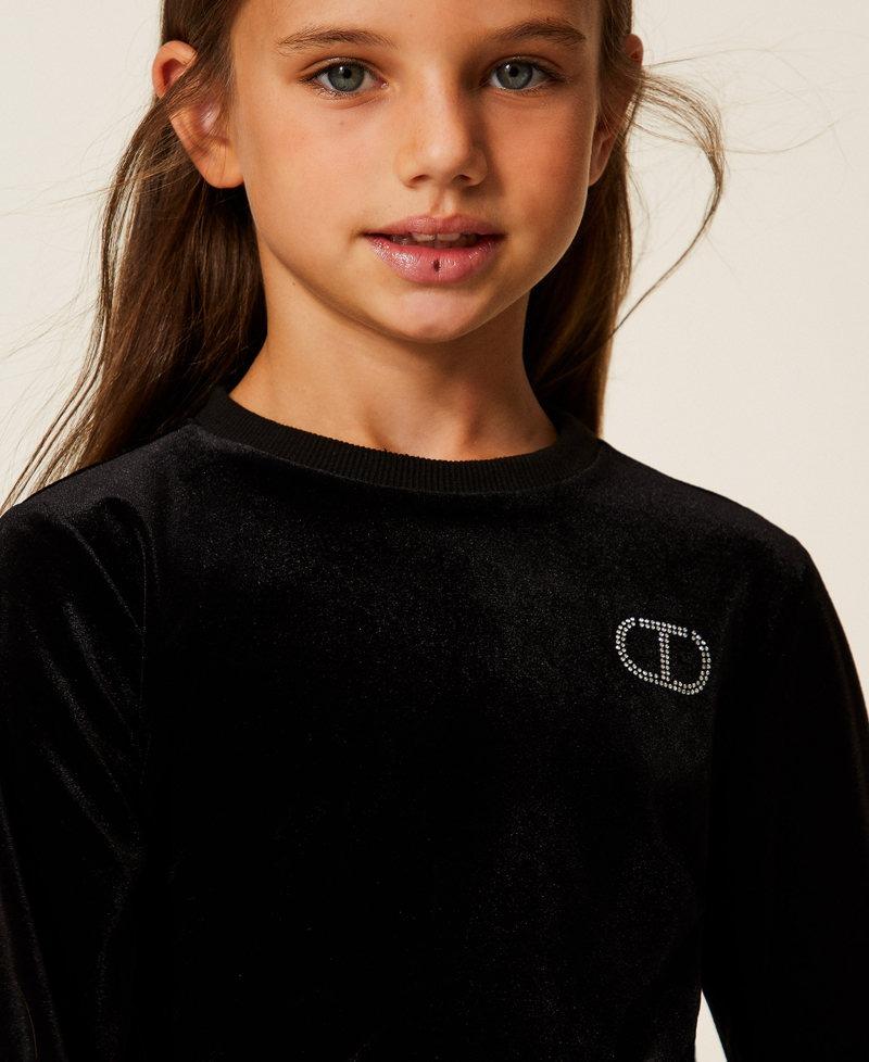 felpa in ciniglia con logo 252GJ2033 00006 TWINSET GIRL 