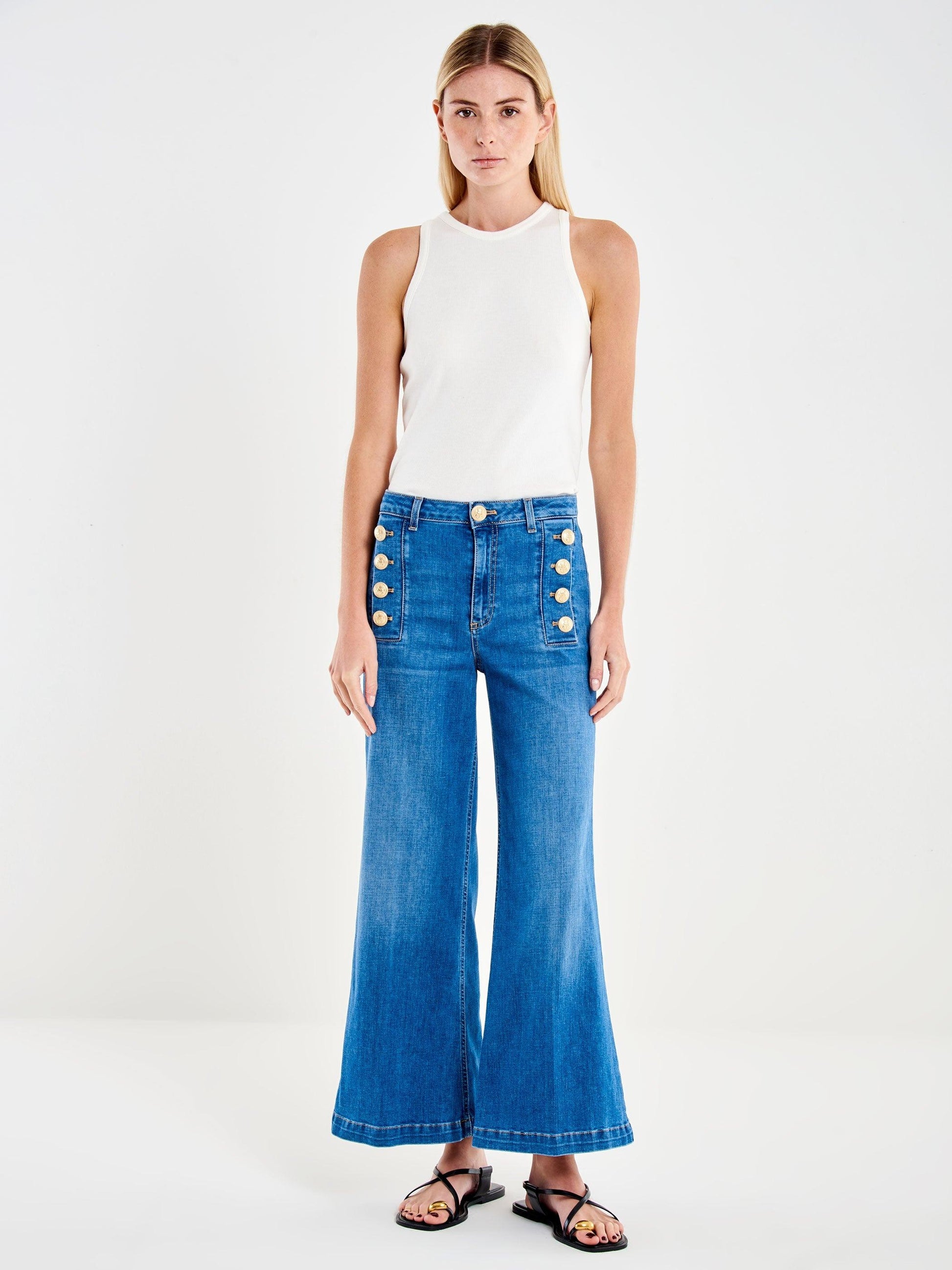 jeans cristina con bottoni DAB 5046 DENIM CHIARO VICOLO 