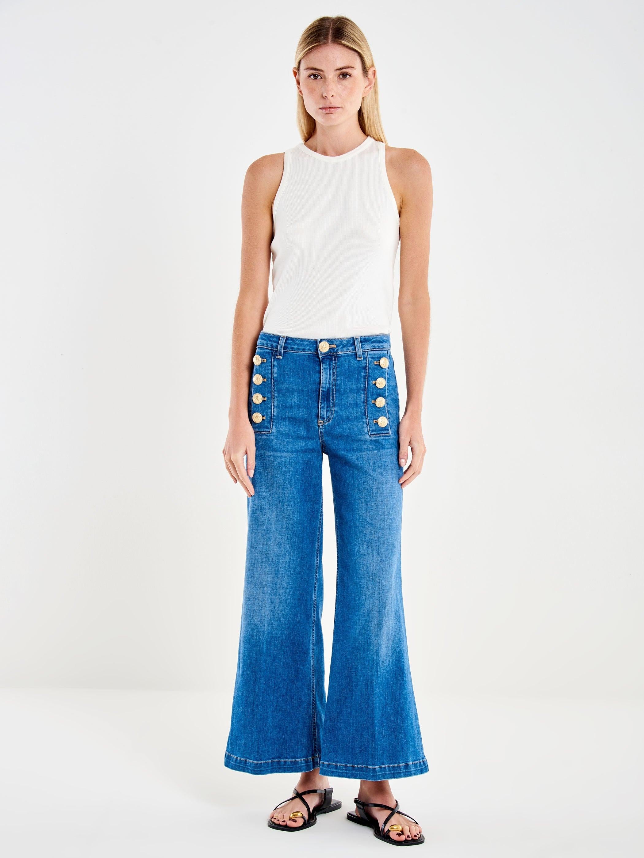 jeans cristina con bottoni DAB 5046 DENIM CHIARO VICOLO 