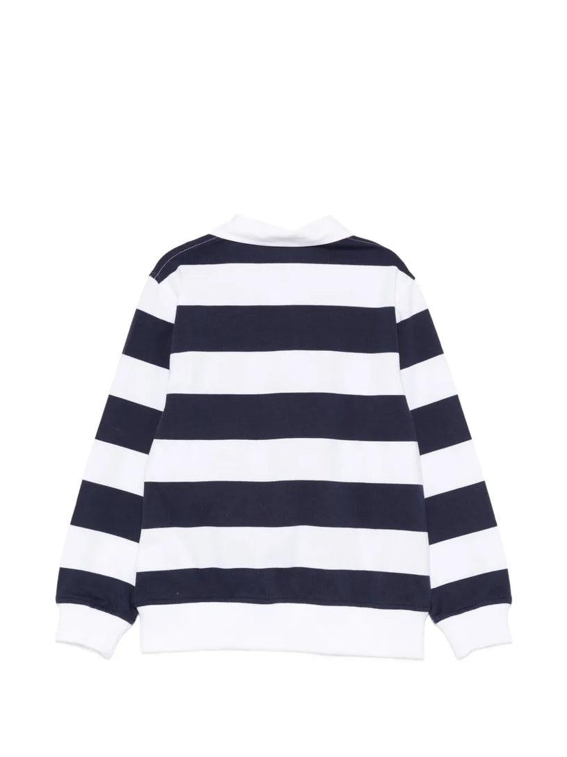 polo a righe con logo HUO010 LAE09 83685 MOSCHINO KIDS 