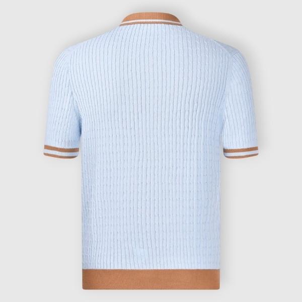 Polo in maglia a trecce 57113 20625 502 GRAN SASSO 