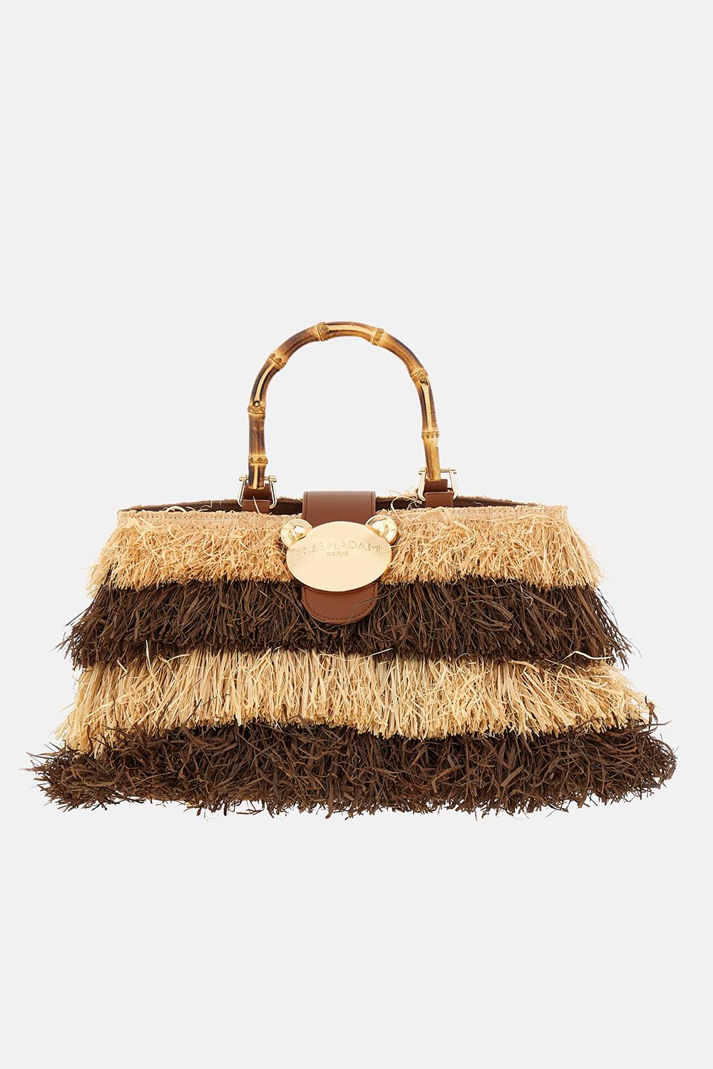 Borsa Riad Fringes 1555RIAD FRINGES BROWN RUE MADAM PARIS 