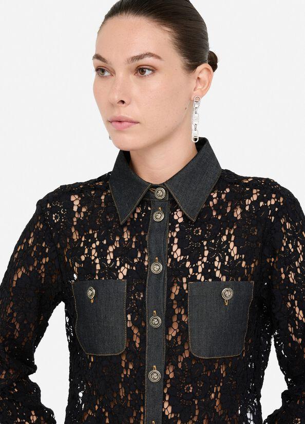 camicia in pizzo UF5169J4078 88000 LIU JO DENIM 