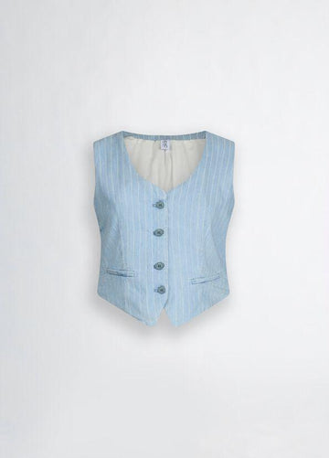 gilet in denim gessato UA5122D4989 78822 liU JO 