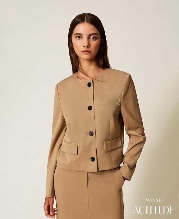 giacca corta girocollo 252AP2053 12564 TWINSET ACTITUDE 