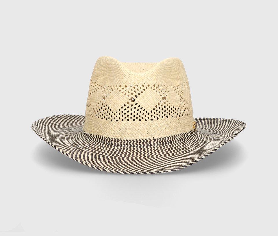 Panama in rafia bicolor LEWIS 141202 NERO BORSALINO 