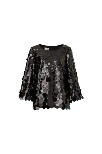 top con pailettes 090703/939 BLACK EDWARD ACHOUR PARIS 