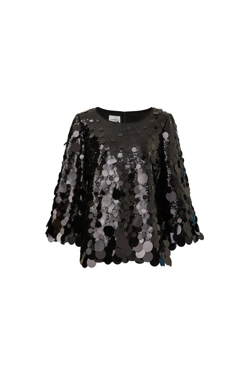 top con pailettes 090703/939 BLACK EDWARD ACHOUR PARIS 