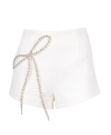 Shorts con fiocco in strass PORTOBELLO BIANCO ODI' ODI' 