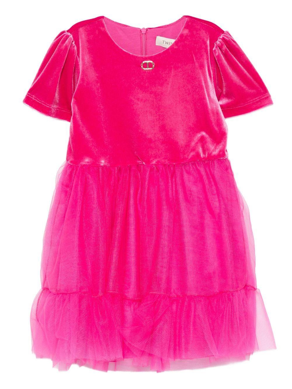 abito con fiocco e gonna in tulle 252GB2200 00338 TWINSET GIRL 