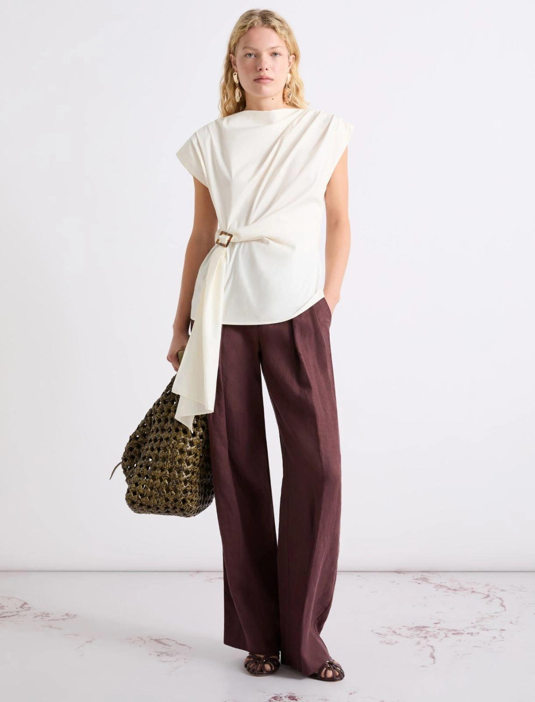 blusa con drappeggio MLLSUPREMO 001 MARella 