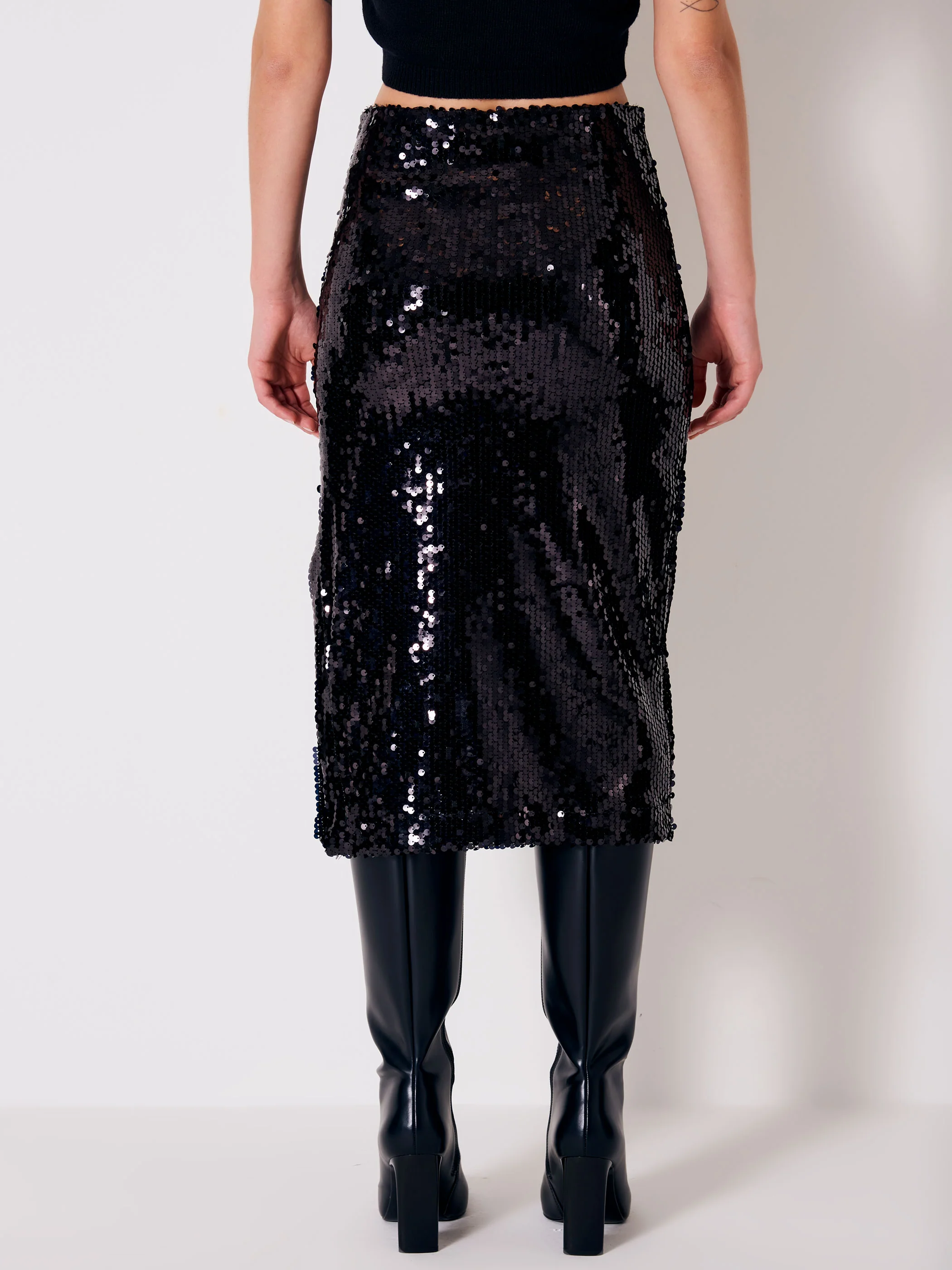 gonna lunga full pailettes TR1364 NERO VICOLO 