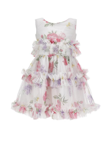 abito in tulle floreale 19G905 7047 0099 MONNALISA 