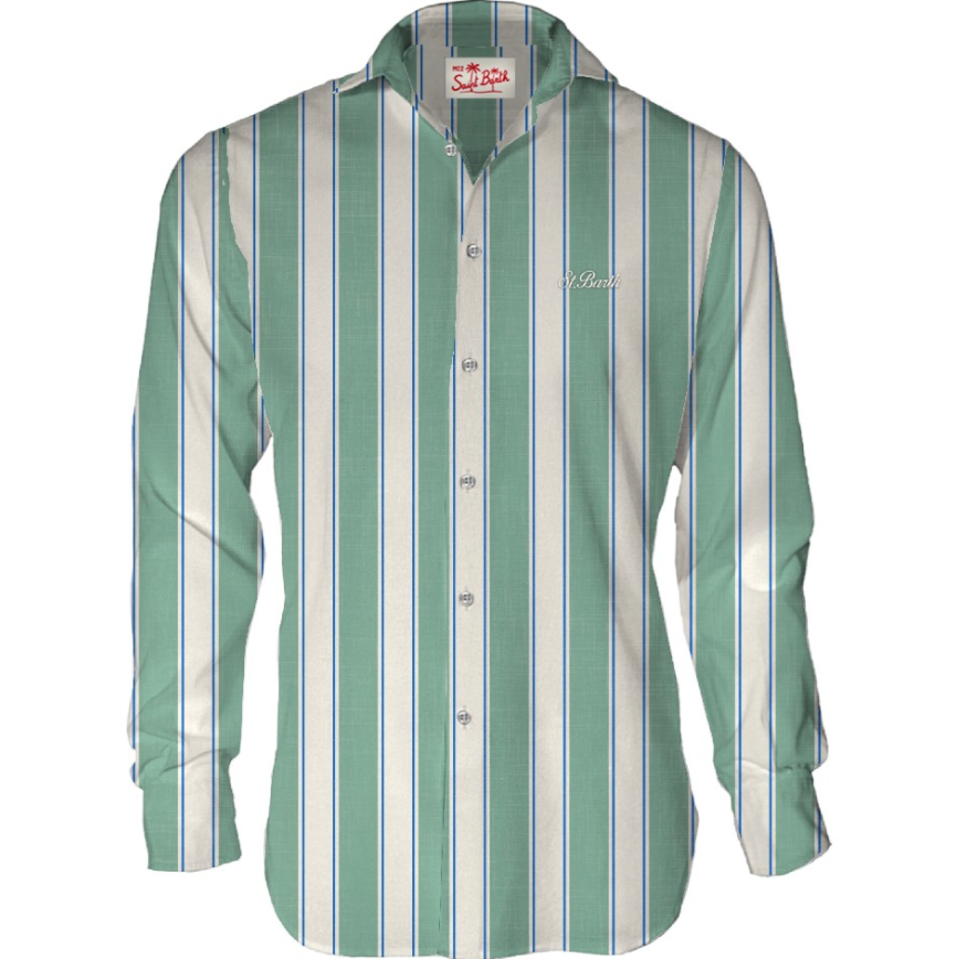 camicia in lino a righe AGNES 0782 MC2 SAINT BARTH 