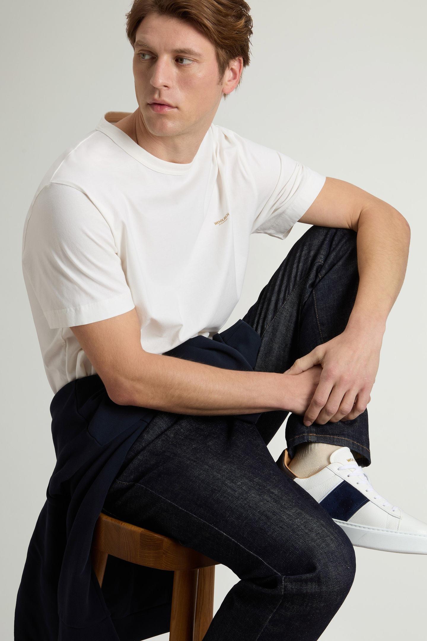 T-shirt con logo contrasto CFWOTE2012MRUT5334 8270 WOOLRICH 