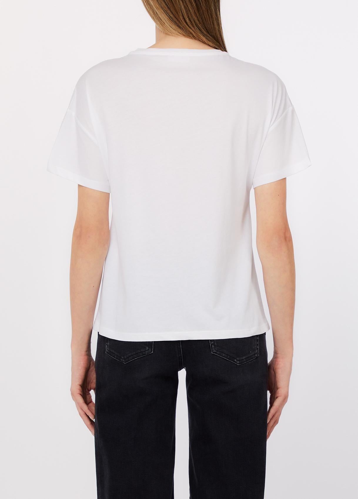 t-shirt con patch WA6414JS923 P9434 LIU JO WHITE 