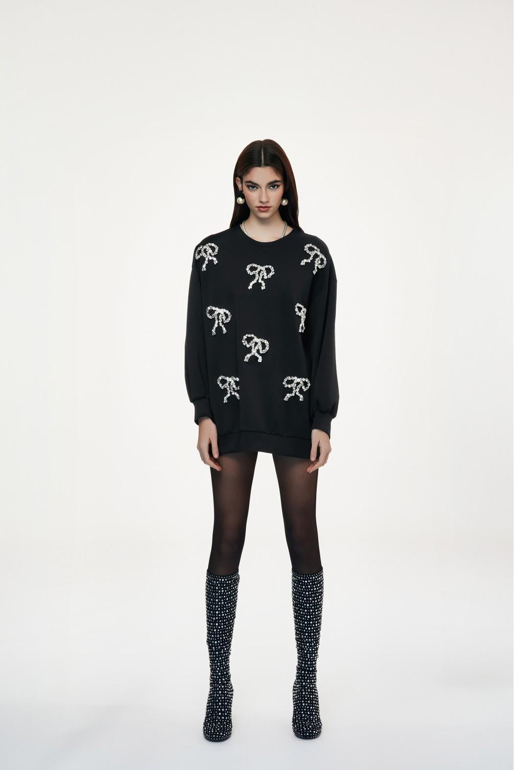 felpa con strass NOGARA 734W5D6 NERO ODI' ODI' 