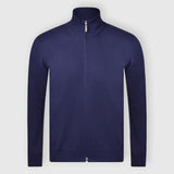 GRAN SASSO cardigan full zip in cotone Blu