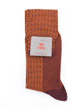 RED calza jacquard micro rombi Arancione