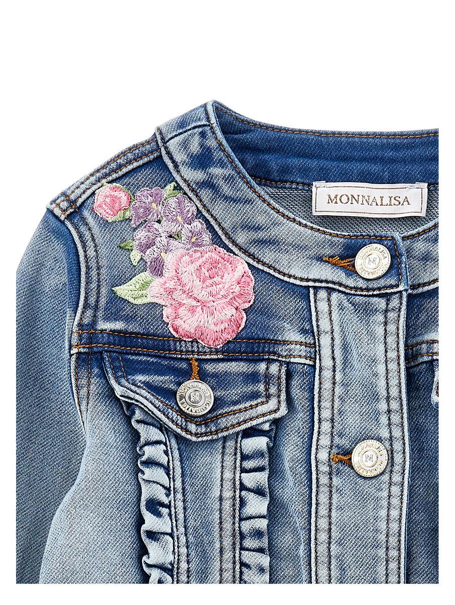 giacca in denim floreale 19G102 7015 055B MONNALISA 