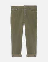 DONDUP Pantalone koons loose in velluto Verde