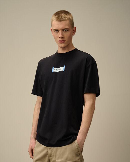 t-shirt con logo fronte e retro 18CMTS148A 006586W 888 CP COMPANY 