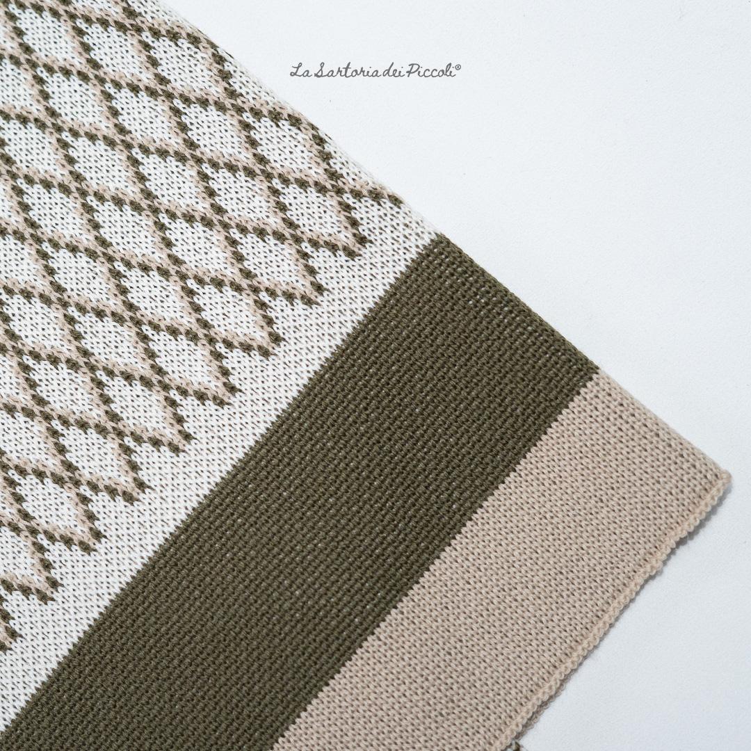 copertina in maglia a rombi LC1115 UNI LA SARTORIA DEI PICCOLI 