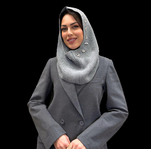 bataclava con applicazione gioiello 55209F GRIGIO VICOLO 