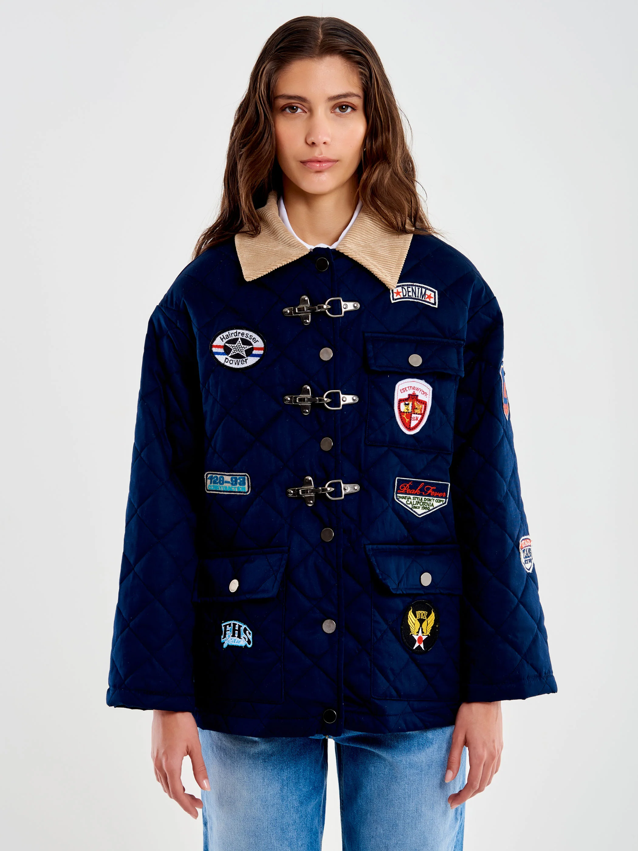 giacca con patch RD0307 BLU VICOLO 