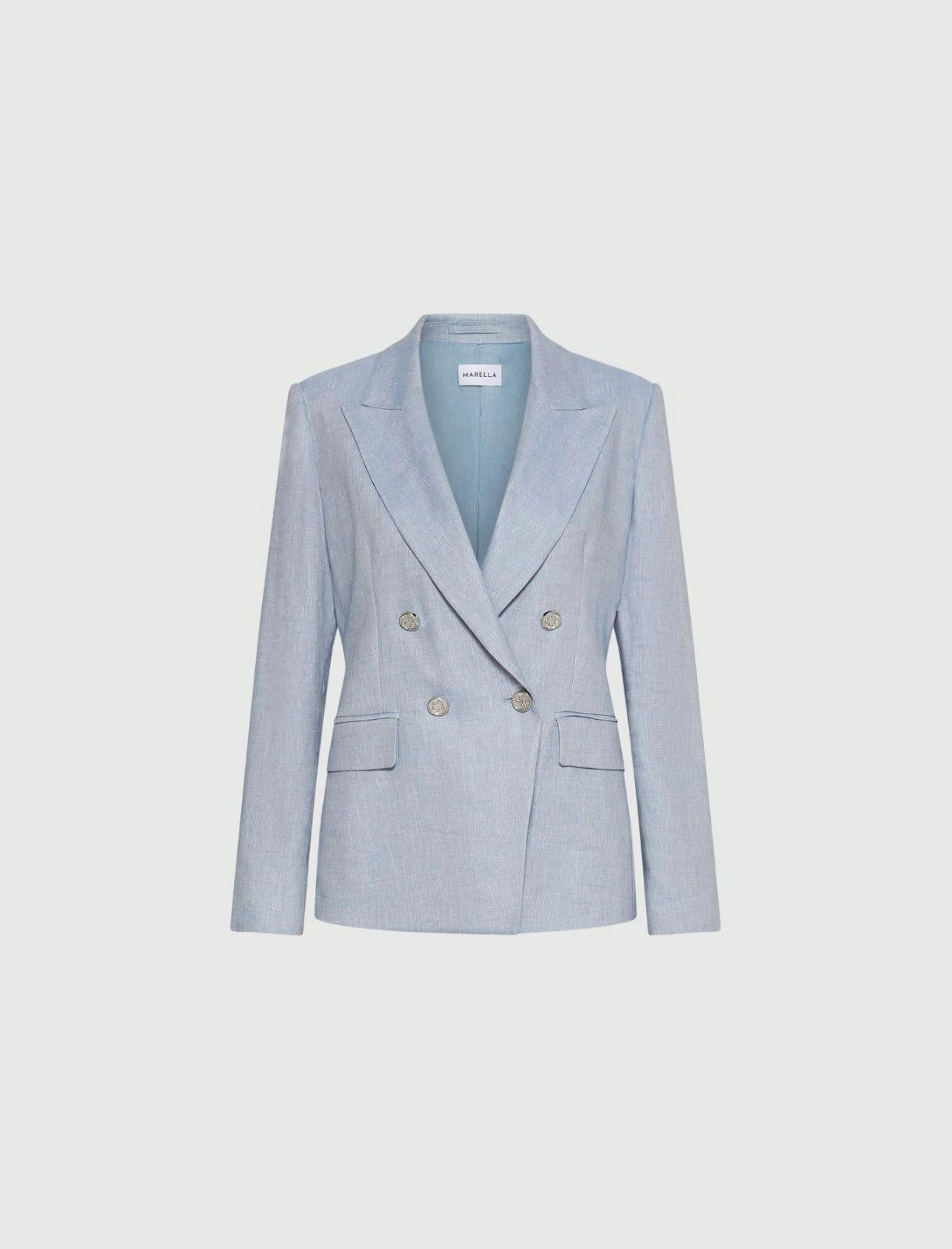 blazer in chevron misto lino MLLBUSSOLA 003 MARella 