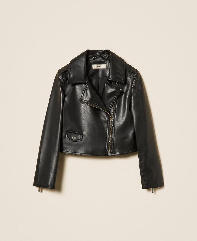 giacca biker effetto pelle 261GJ2053 00006 TWINSET GIRL 