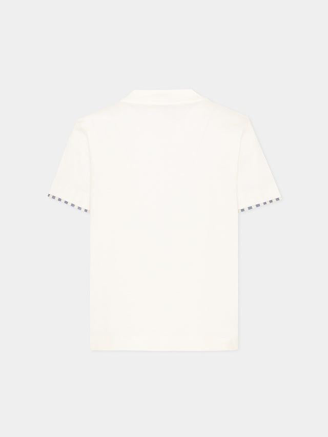 t-shirt con taschino a righe FY8P41 Z3708 101BL IVORY/BLUE FAY 
