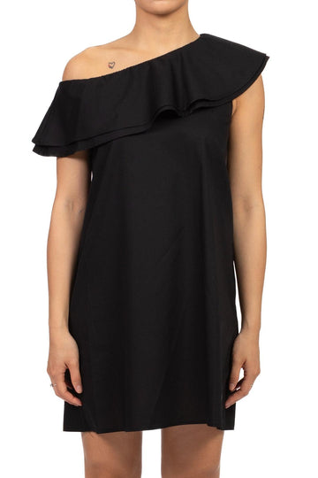 abito mini monospalla TAB2934 NERO VICOLO 