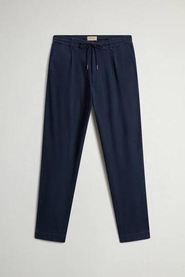 pantaloni milton in cotone e lino CFWOTR2027MRUT5288 3989 WOOLRICH 