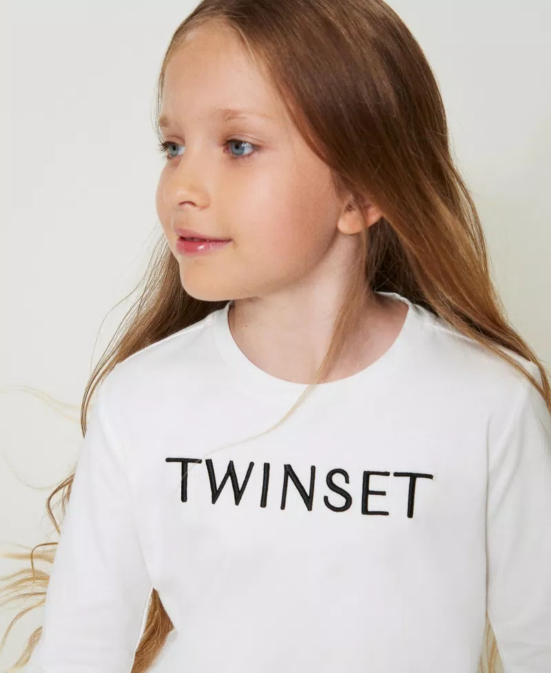 t-shirt cropped con logo 242GJ2075 02722 TWINSET GIRL 