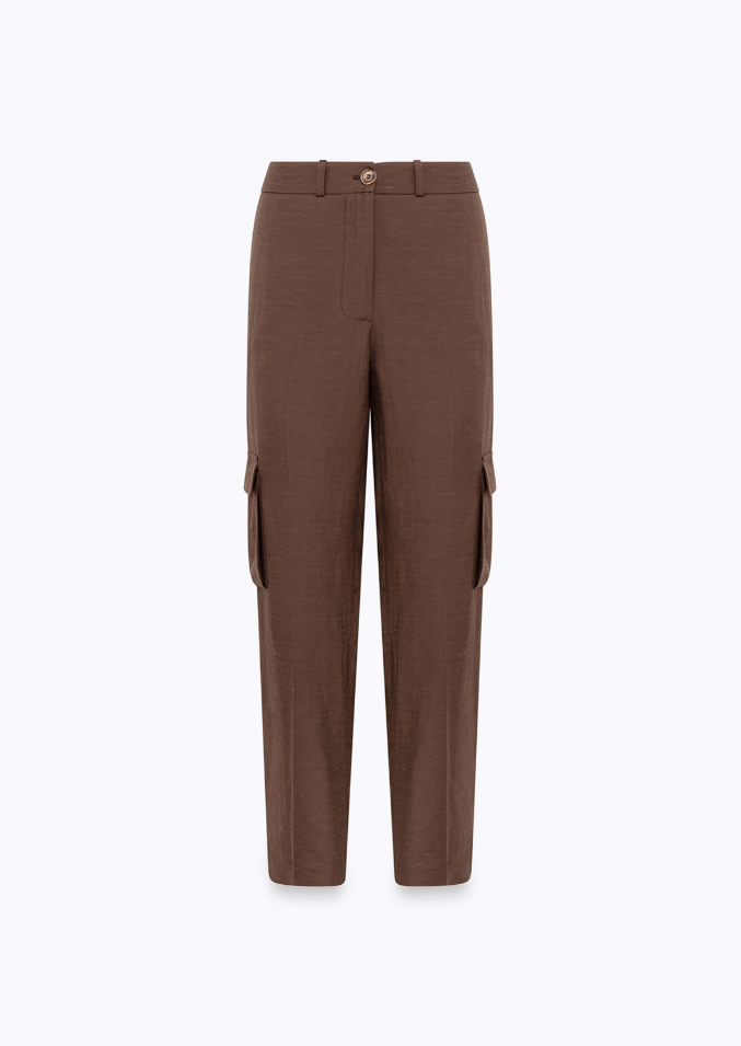 Pantaloni cargo in misto lino RA6095T8823 90913 Blugirl 