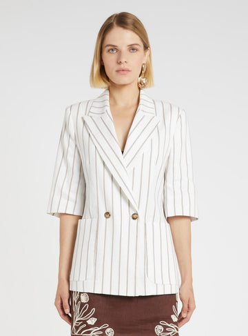 blazer in lino lattè MLLGONDOLA 001 MARella 