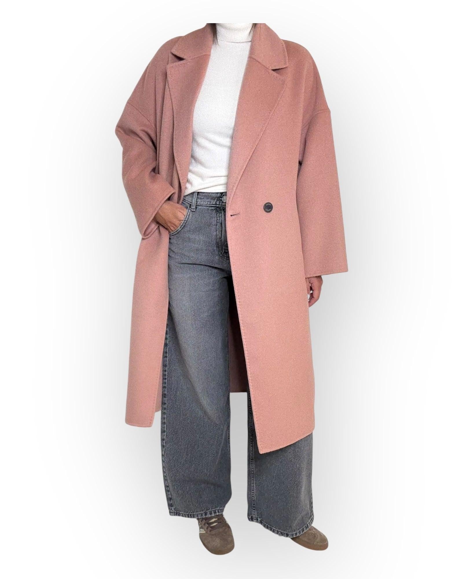 cappotto lungo doppiopetto TF0003 ROSA VICOLO 