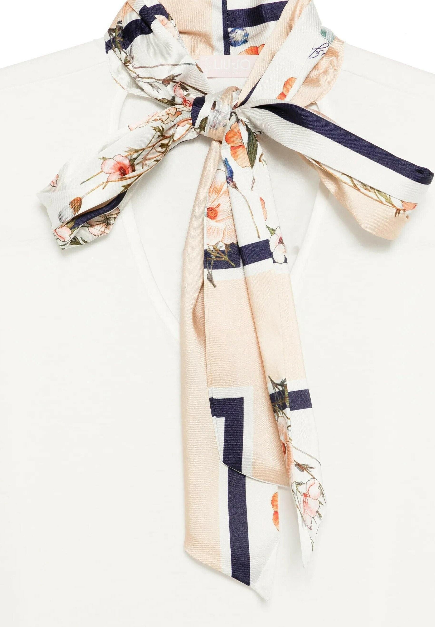 t-shirt con foulard WA6189J6308 P9373 LIU JO WHITE 