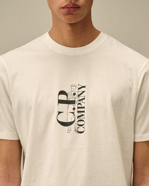 t-shirt con logo verticale 18CMTS138A 005100W 103 CP COMPANY 