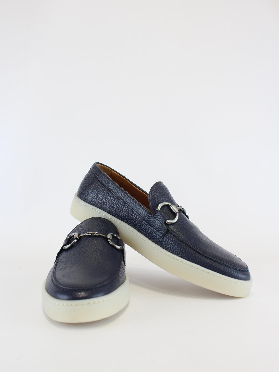 Mocassino in pelle lavorata con applicaizoni 646 NAVY ROSSI 