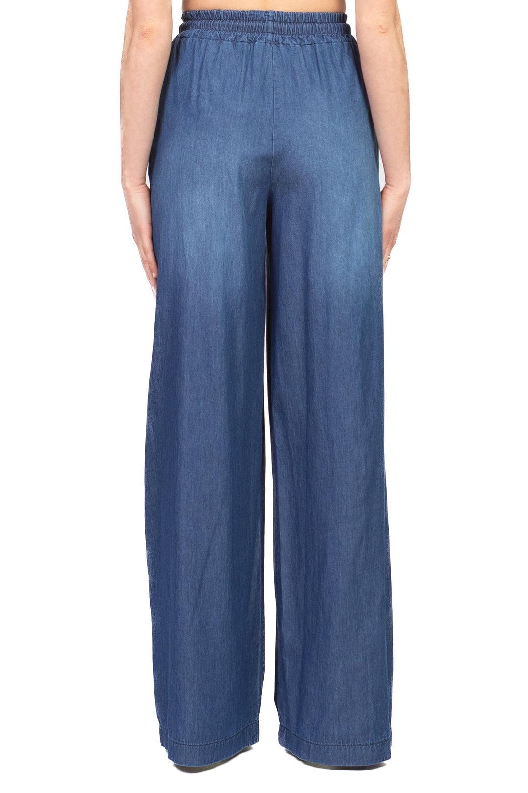 pantalone in chambray con coulisse TAB1875 DENIM VICOLO 