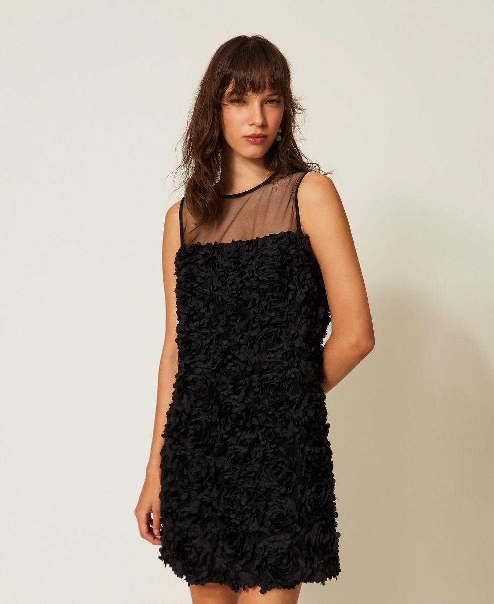 abito corto in tulle con fiori 261AP2230 00006 TWINSET ACTITUDE 