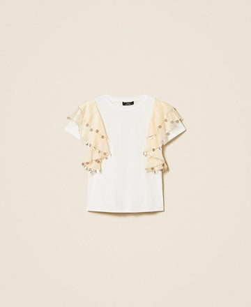 t-shirt con maniche voile 261AT2210 13553 TWINSET ACTITUDE 
