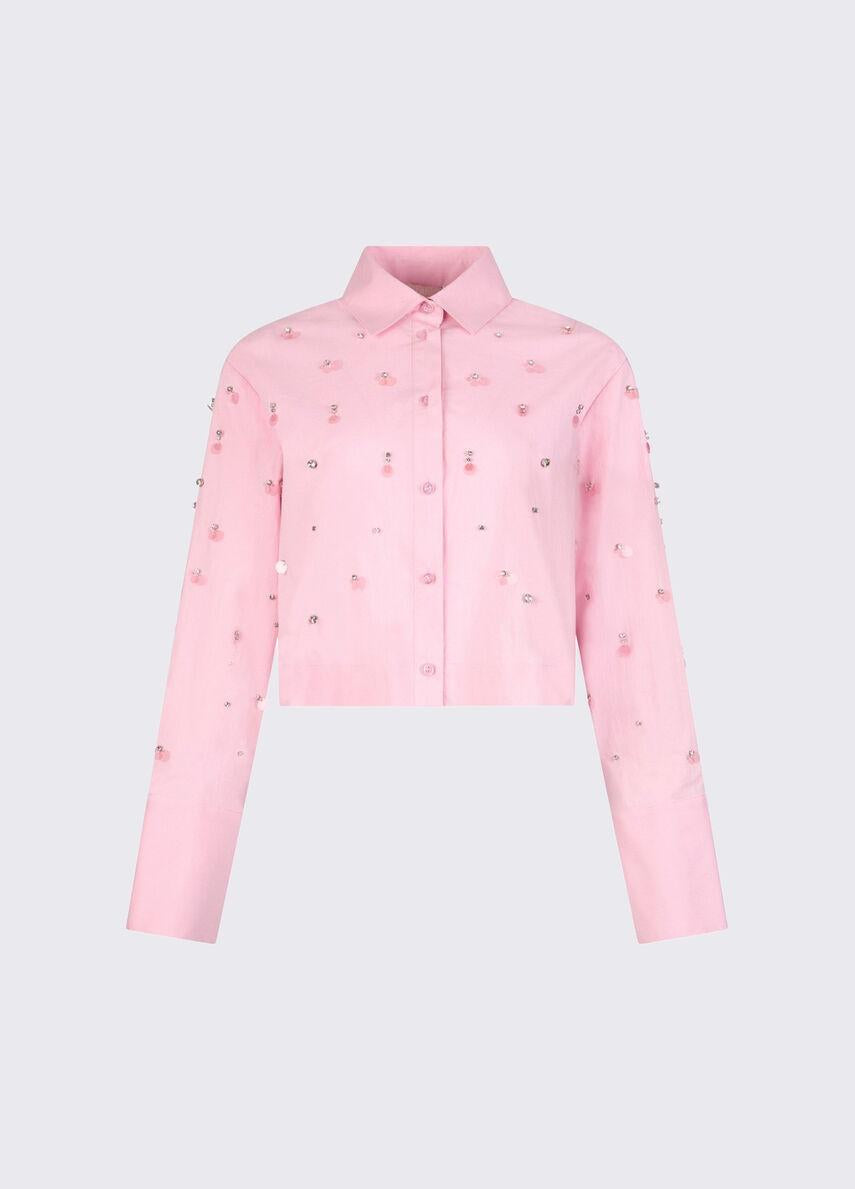 camicia con ricamo gioiello WA6173T039A 32802 LIU JO WHITE 