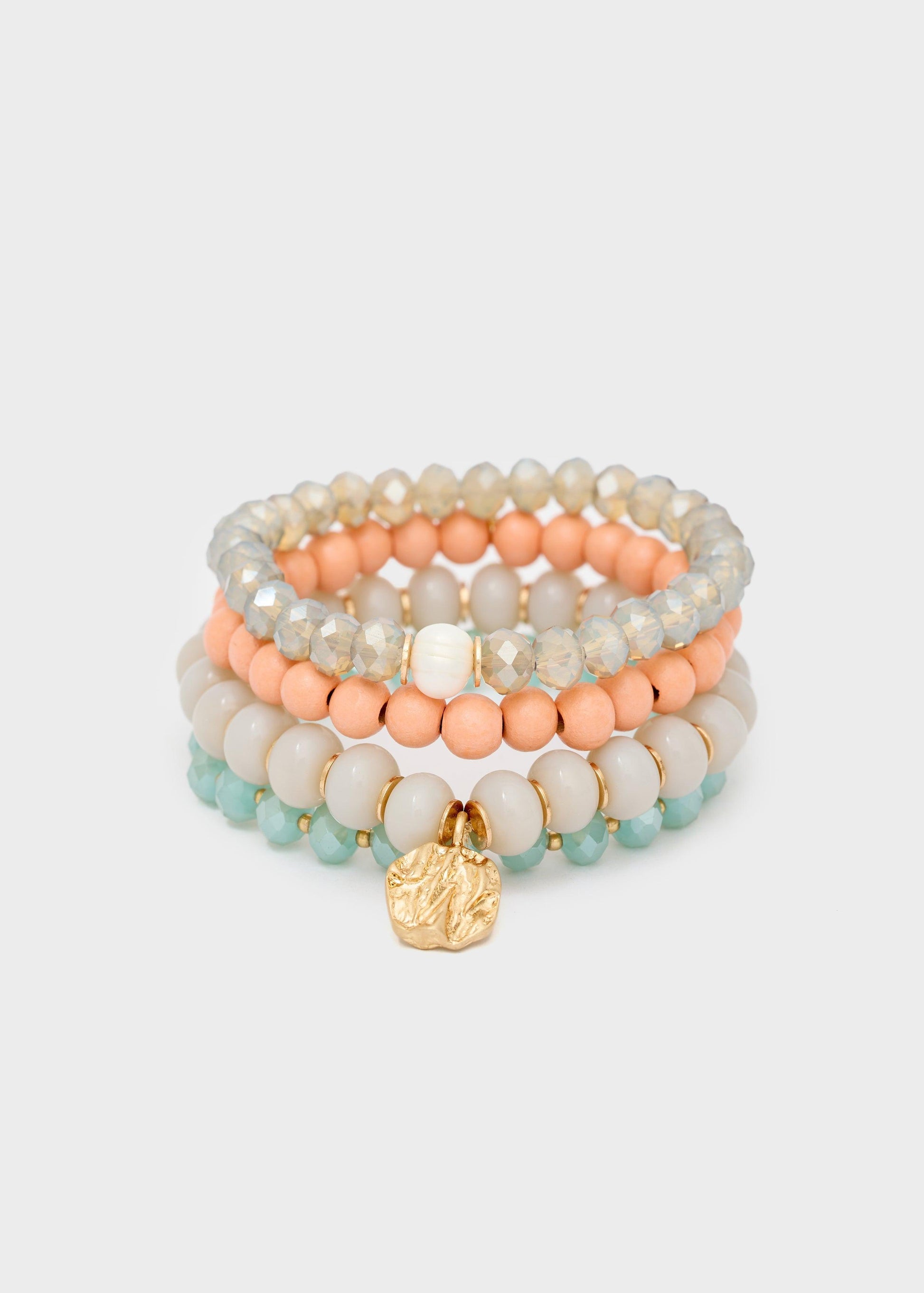 set bracciali elastici con sfere ABBR0189 GRIGIO NALI' 