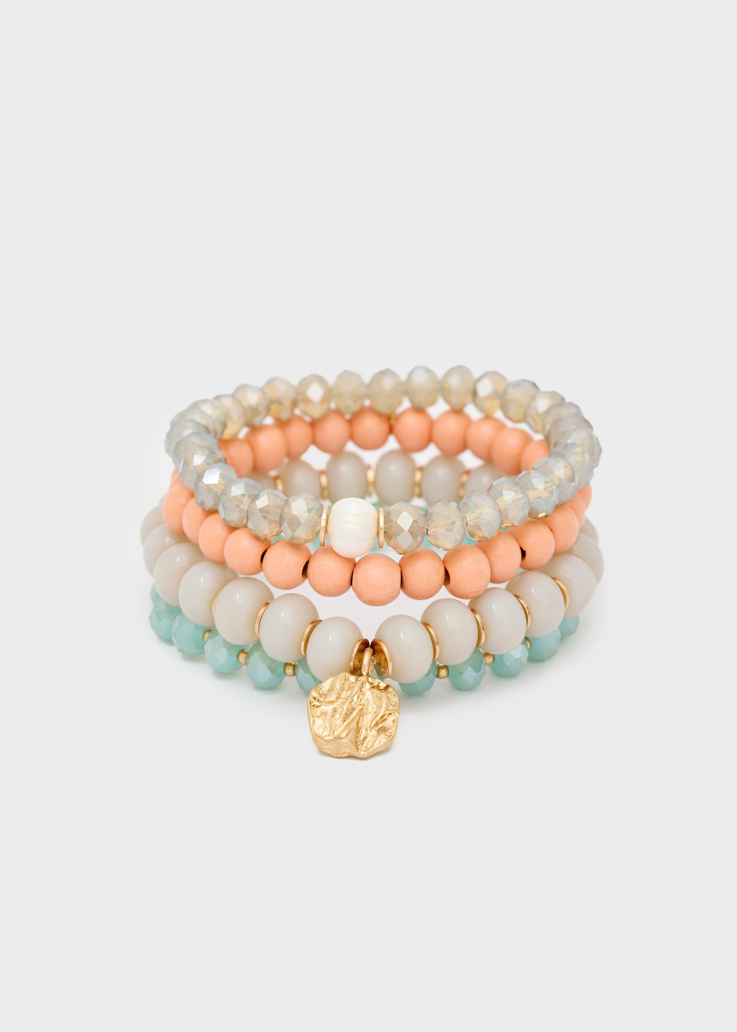 set bracciali elastici con sfere ABBR0189 GRIGIO NALI' 