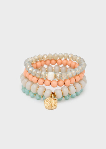 set bracciali elastici con sfere ABBR0189 GRIGIO NALI' 