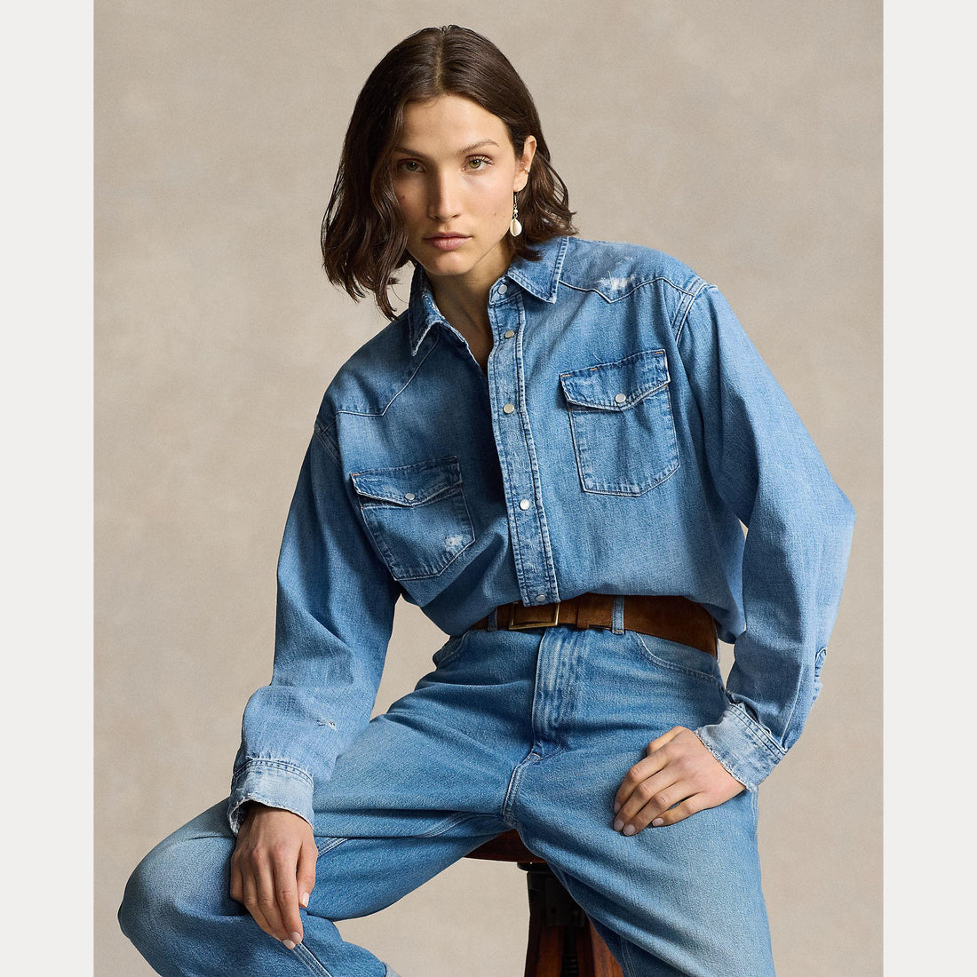 camicia in denim western 211-940722 001 RALPH LAUREN POLO 